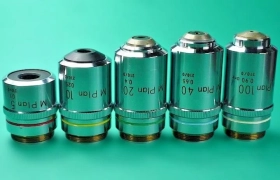 Nikon M Plan Microscope Objective Lenses 5-Piece Set 5x 10x 20x 40x 100x Dry RMS