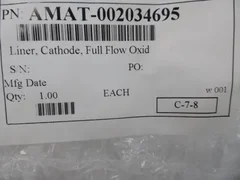APPLIED MATERIALS AMAT 0020-34695 LINER, CATHODE, FULL FLOW, OXIDE ETCH