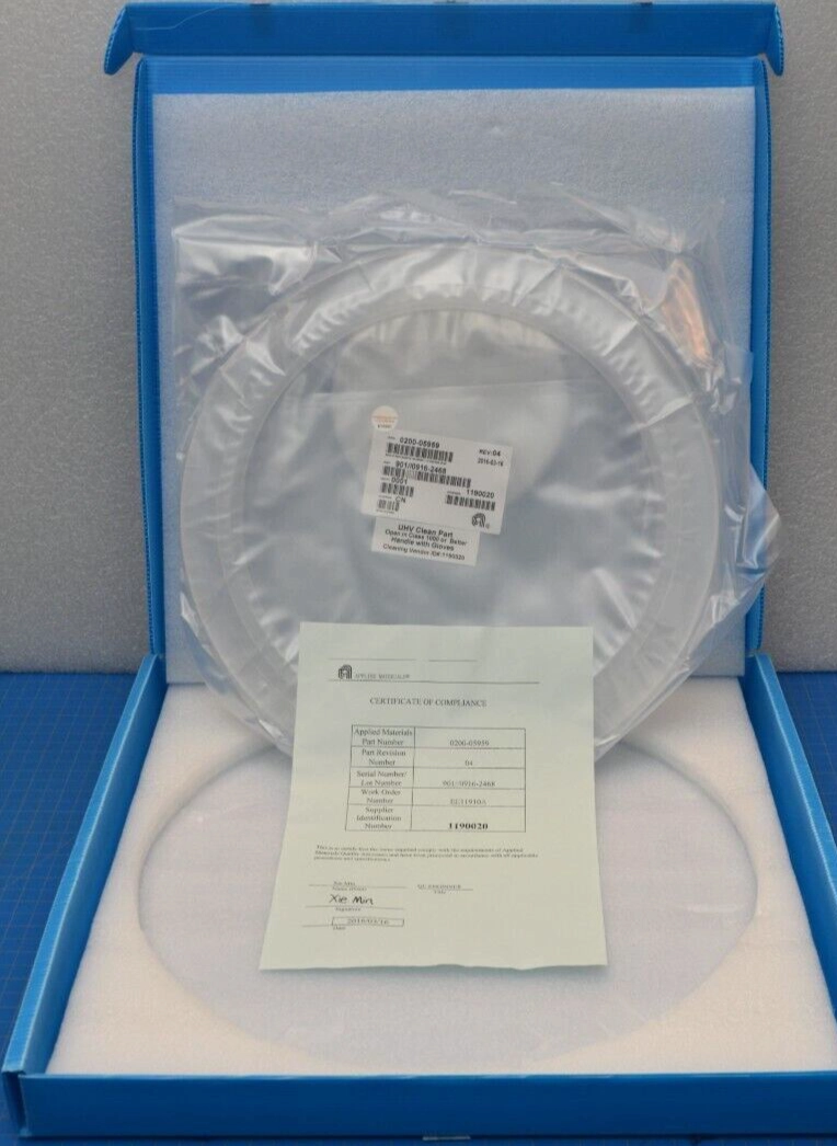 0200-05959 / SINGLE RING QUARTZ 09 HEIGHT 12 RECESS / APPLIED MATERIALS AMAT