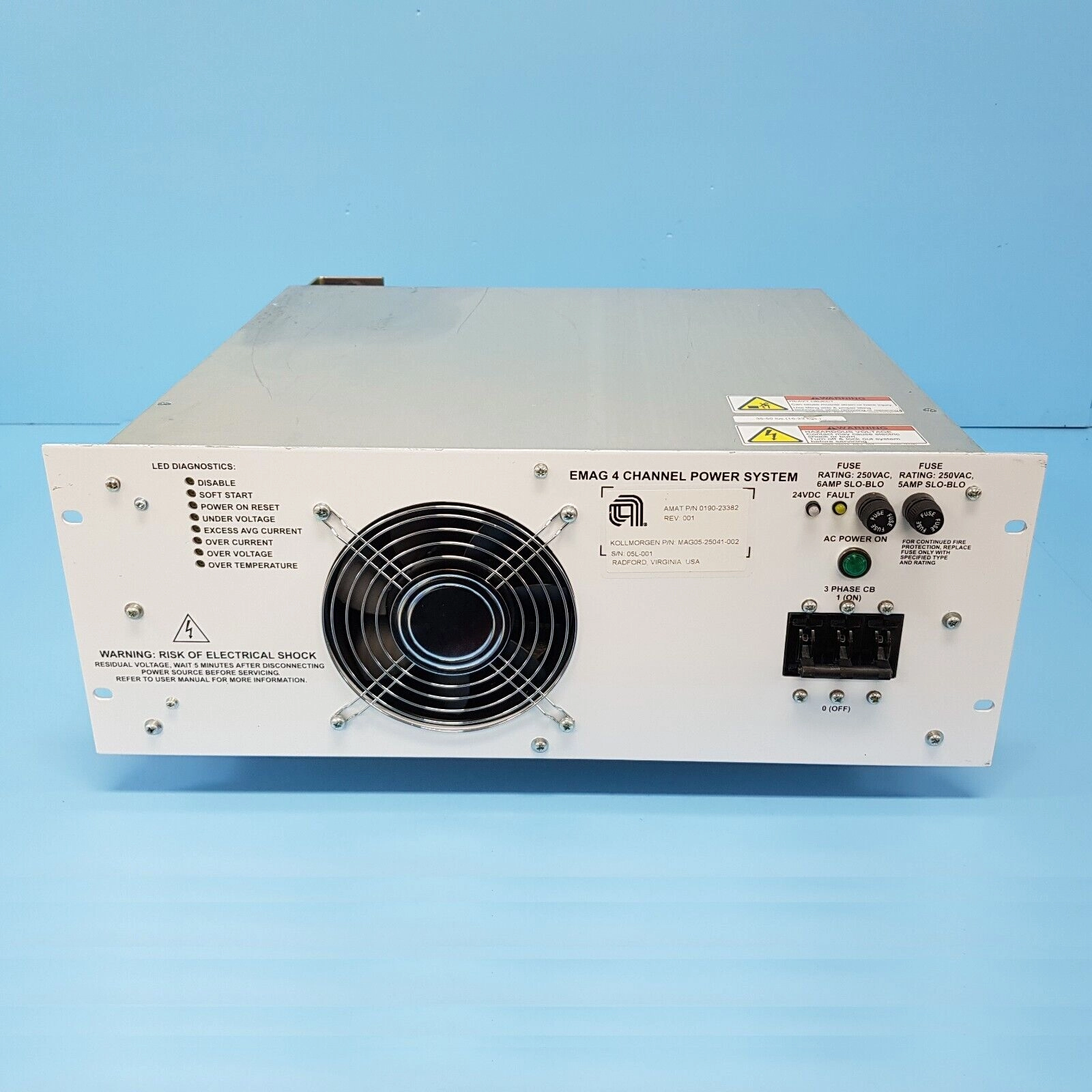 108-0101 AMAT APPLIED 0190-23382 EMAG PWRSP,4 CHANNEL,208 VAC [ASIS]