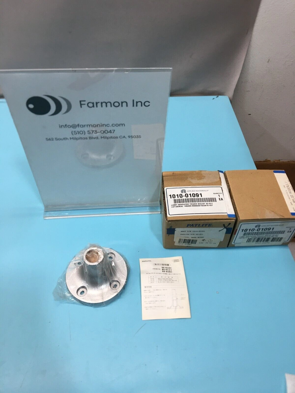 2 AMAT 1010-01091 Mount Base Light Tower, Patlite SZ-011, 178732