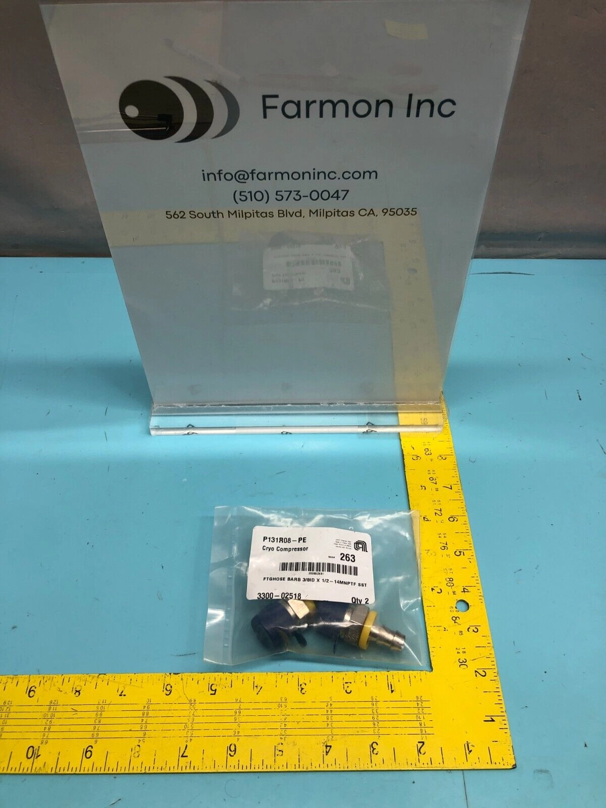 2 AMAT 3300-02518 FTGHOSE BARB 3/8ID X 1/2-14MNPTF SST, 171021