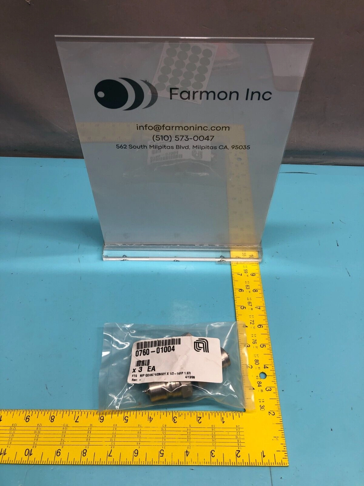 3 AMAT 0760-01004 FTG NIP QDISC 1/2Body X 1/2 - 14FP 1.97i, 165482