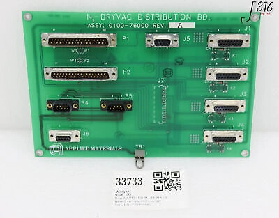 33733 APPLIED MATERIALS PCB, N2 - DRYVAC DISTRIBUTION BOARD 0100-76000