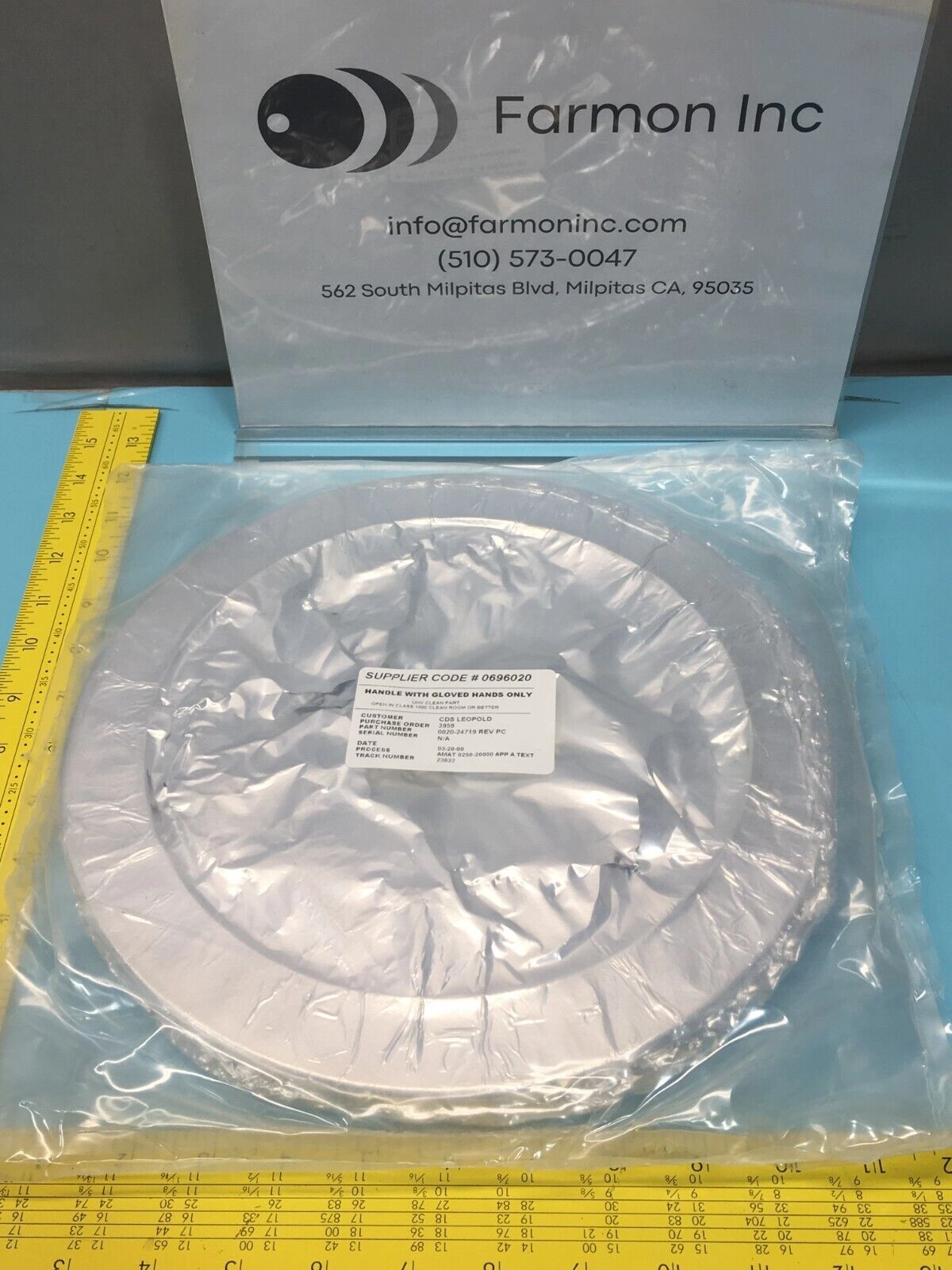 AMAT 0020-24719 Cover Ring 8" 101 AL Coverage, 0250-20000, 146219