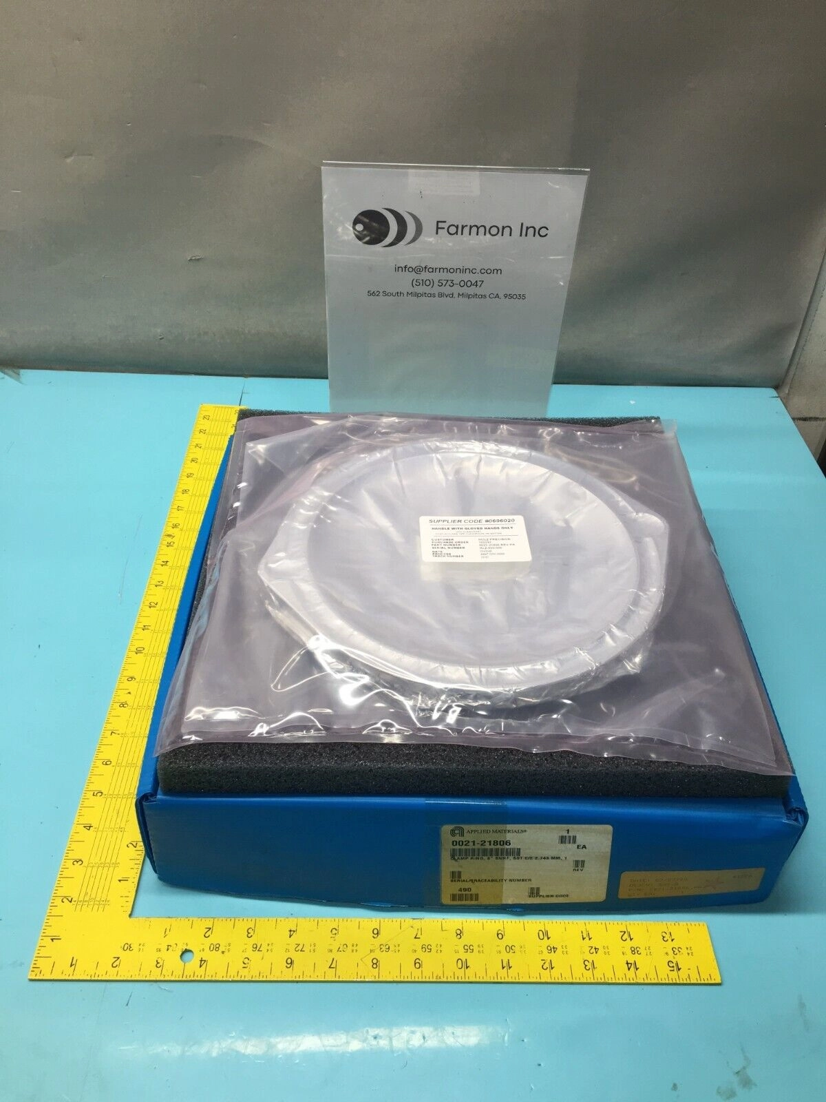 AMAT 0021-21806 Clamp Ring, 8" SNNF, SST E/E 2.743 MM, 145349