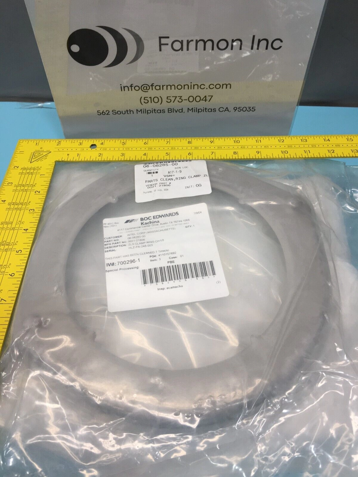 AMAT 0021-21806 ZLS Clamp Ring, CH 1 & CH 3, 06-08285-00, 130265