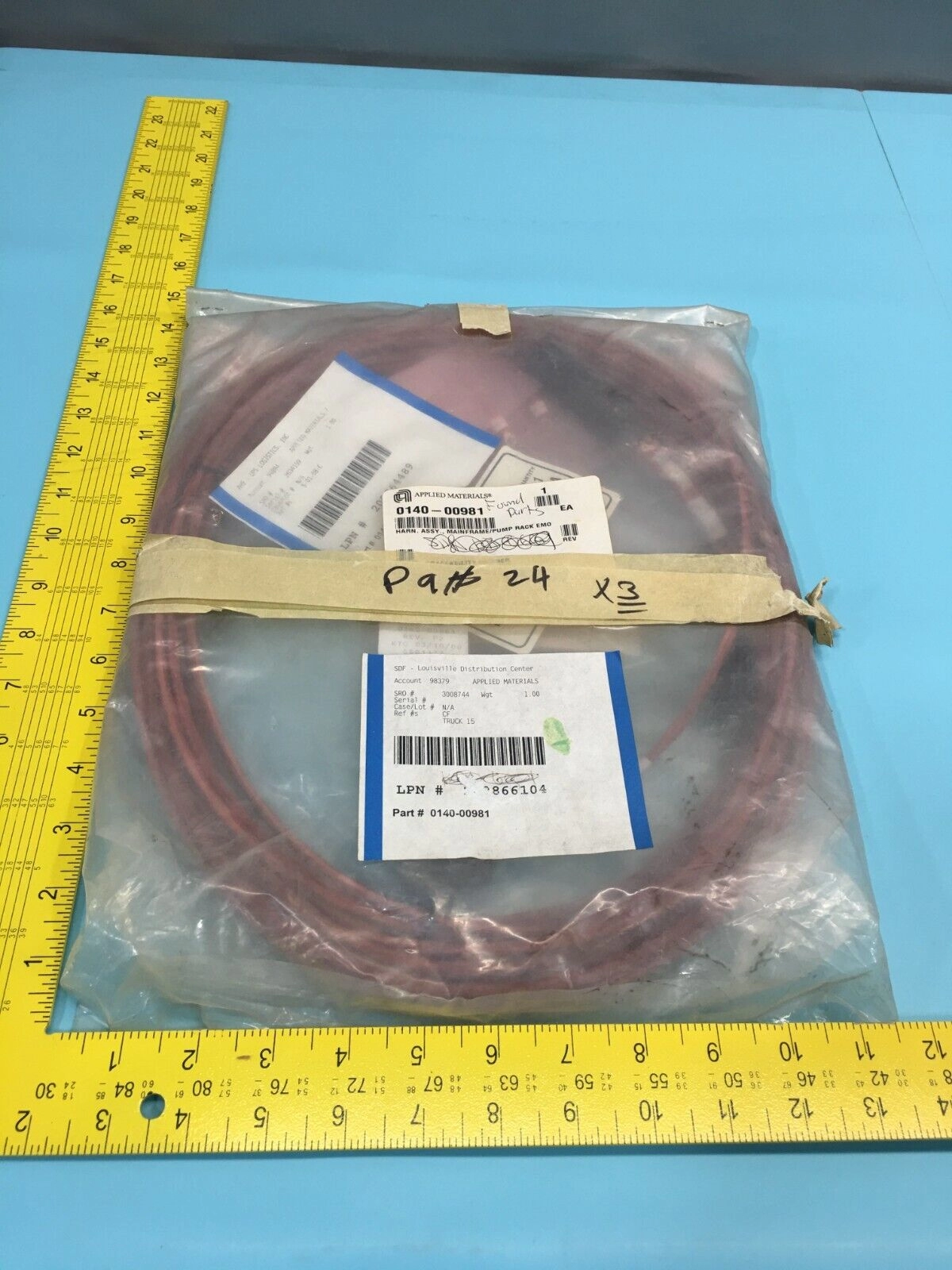 AMAT 0140-00981 Harness Assembly., Mainframe/Pump Rack EMO, 123128