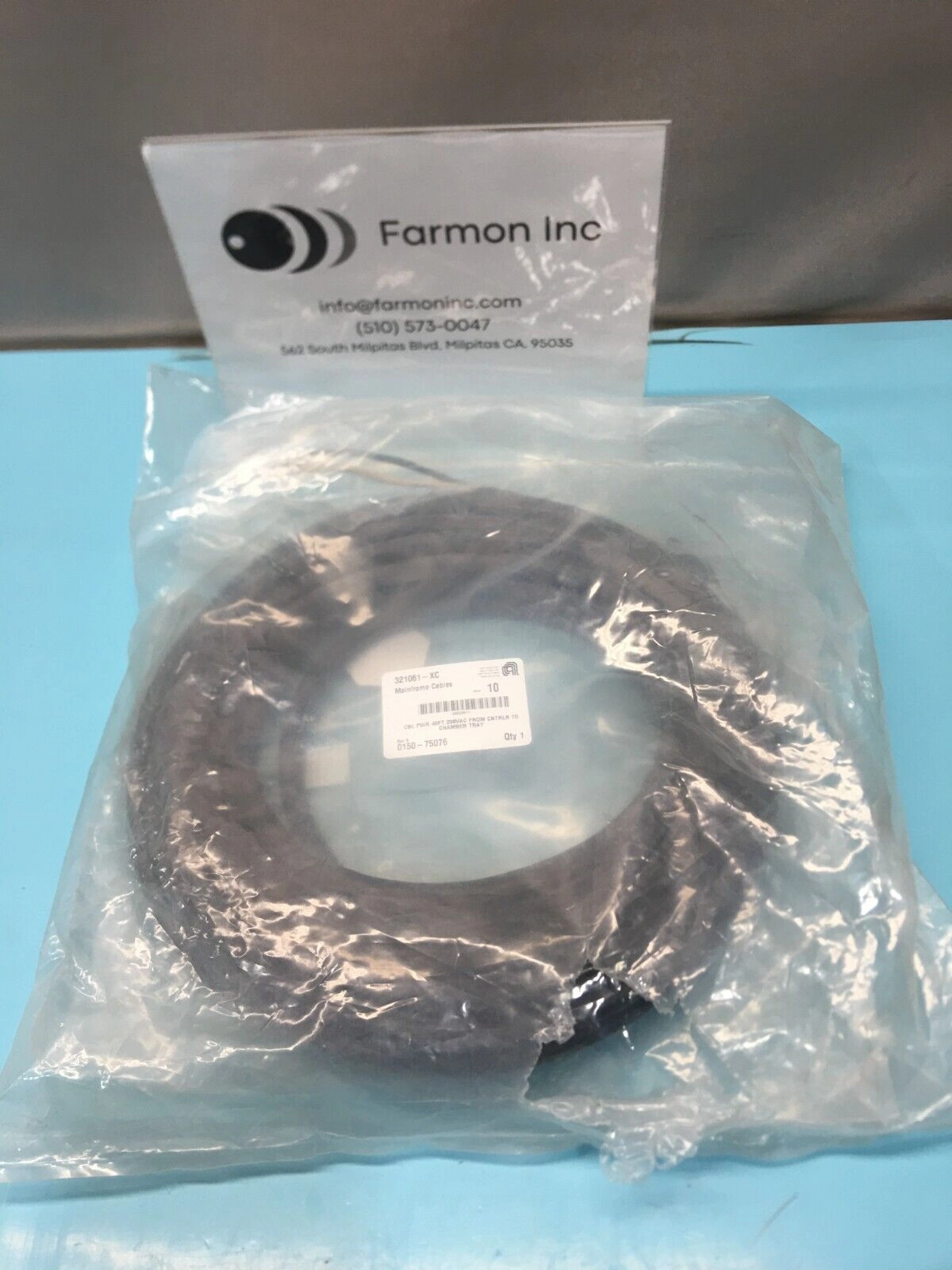 AMAT 0150-75076 Cable Power 40FT 208VAC From Controller to Chamber Tray, 161718