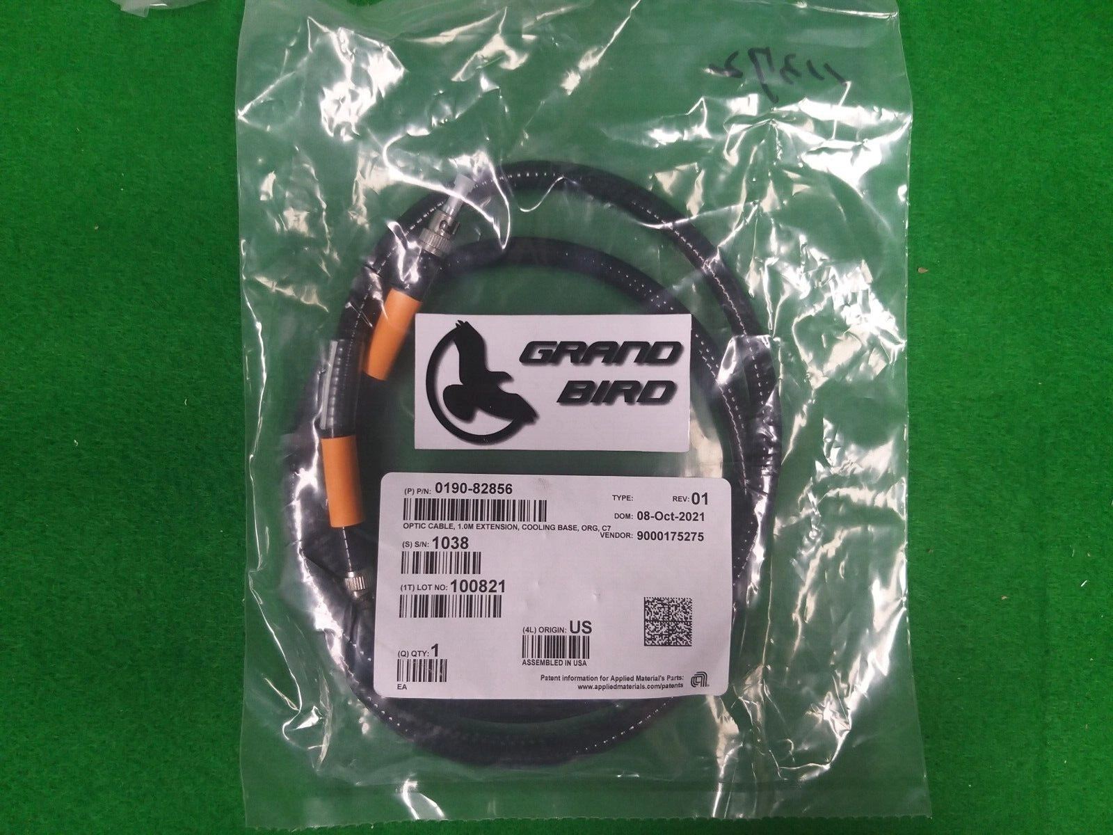 AMAT 0190-82856 OPTIC CABLE, 1.0M EXTENSION, COOLING BASE, ORG, C7, NEW