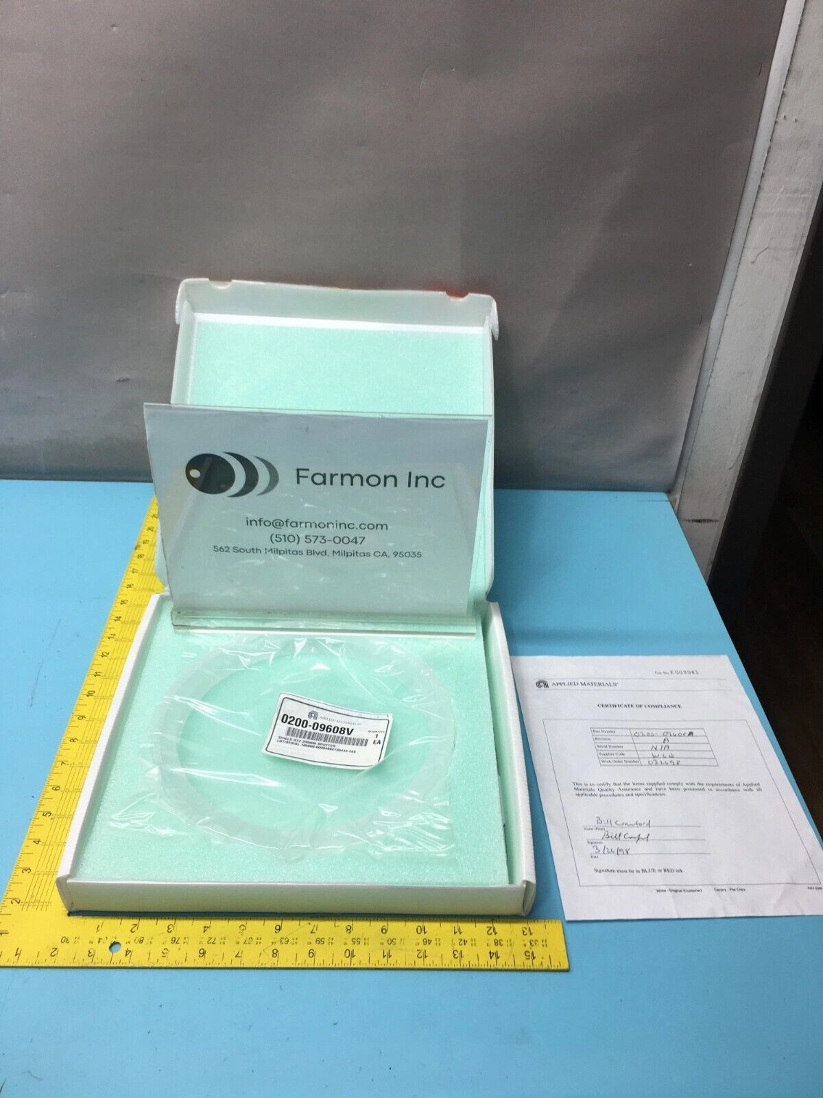 AMAT 0200-09608V Shield Quartz, 200mm, Sputter Etch, 0200-09608, 161451