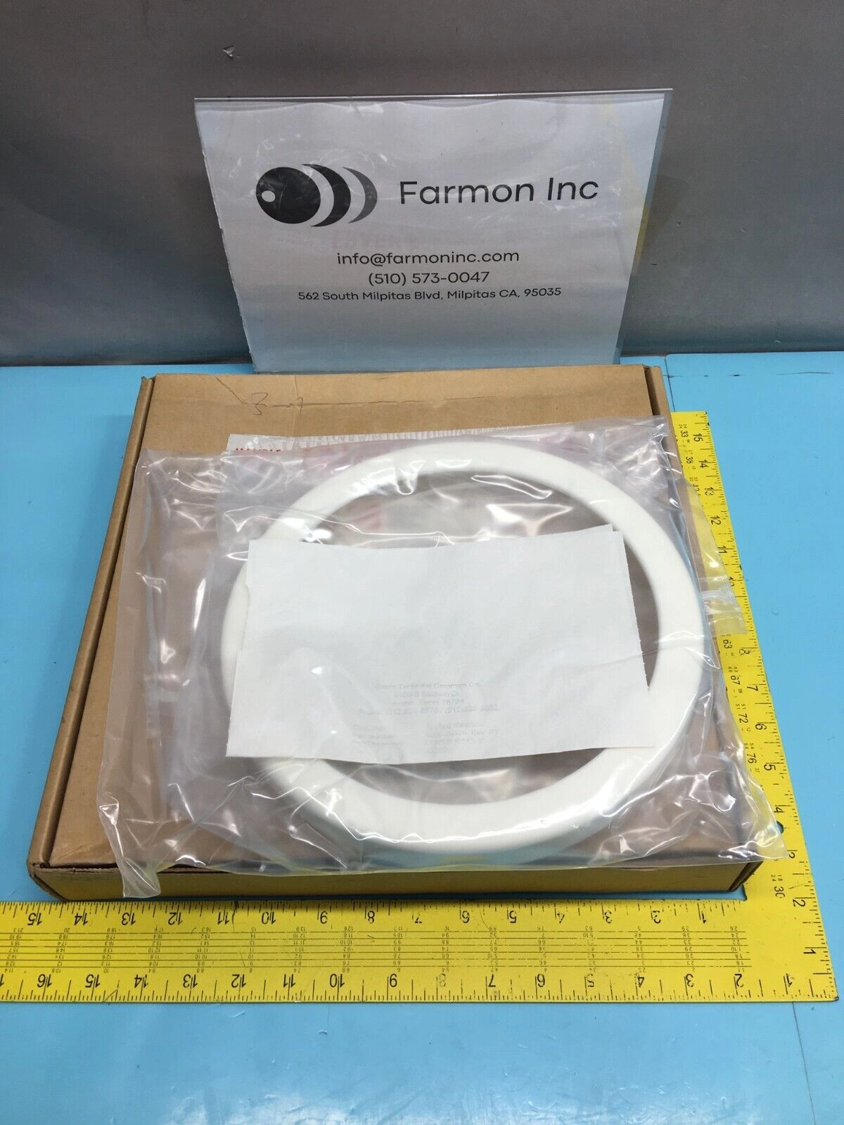 AMAT 0200-20326 COVER RING 8" B101 CERAMIC, 154550