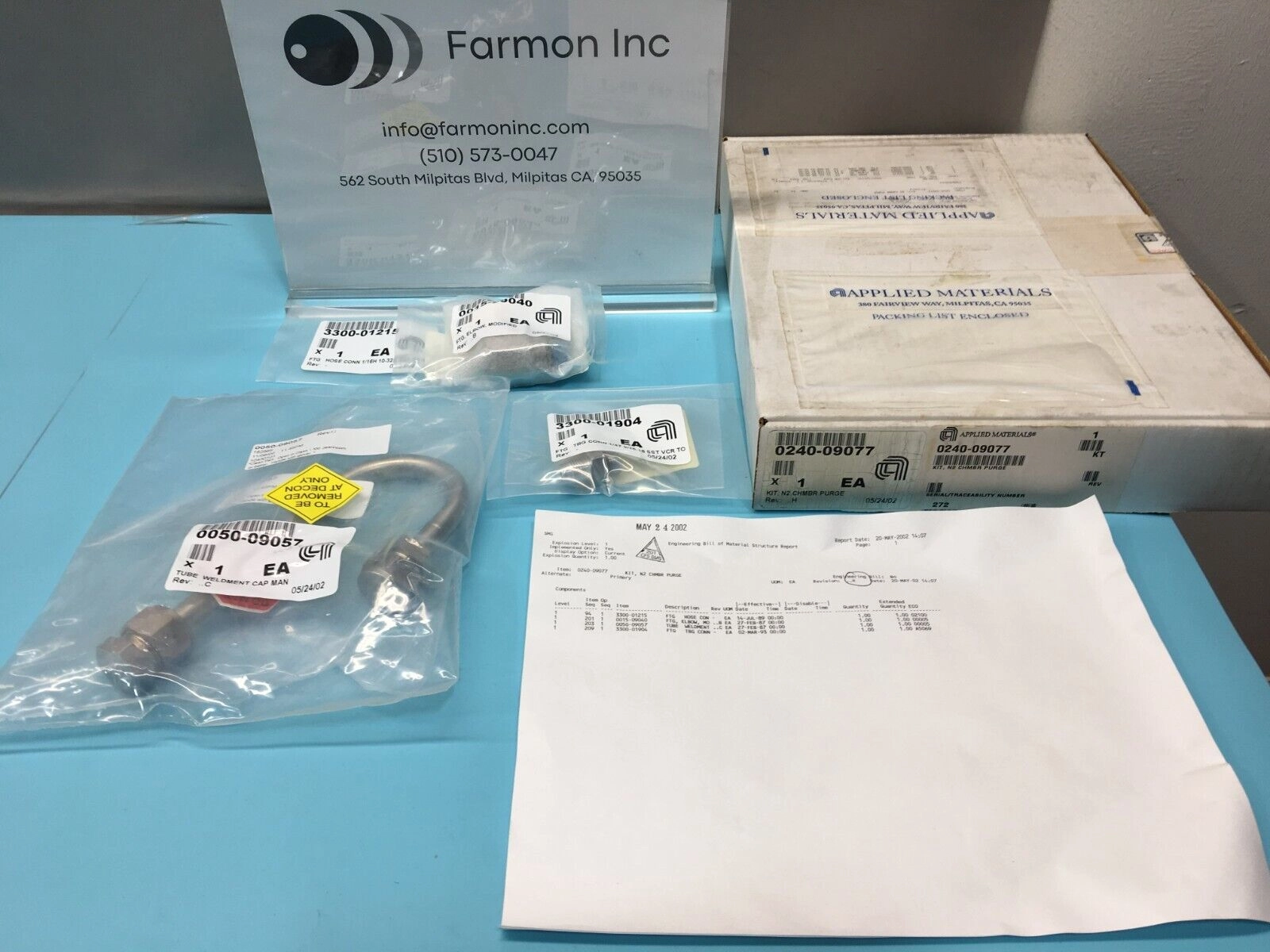 AMAT 0240-09077 Kit, N2 Chamber Purge, 3300-01215, 0015-09040, 144518