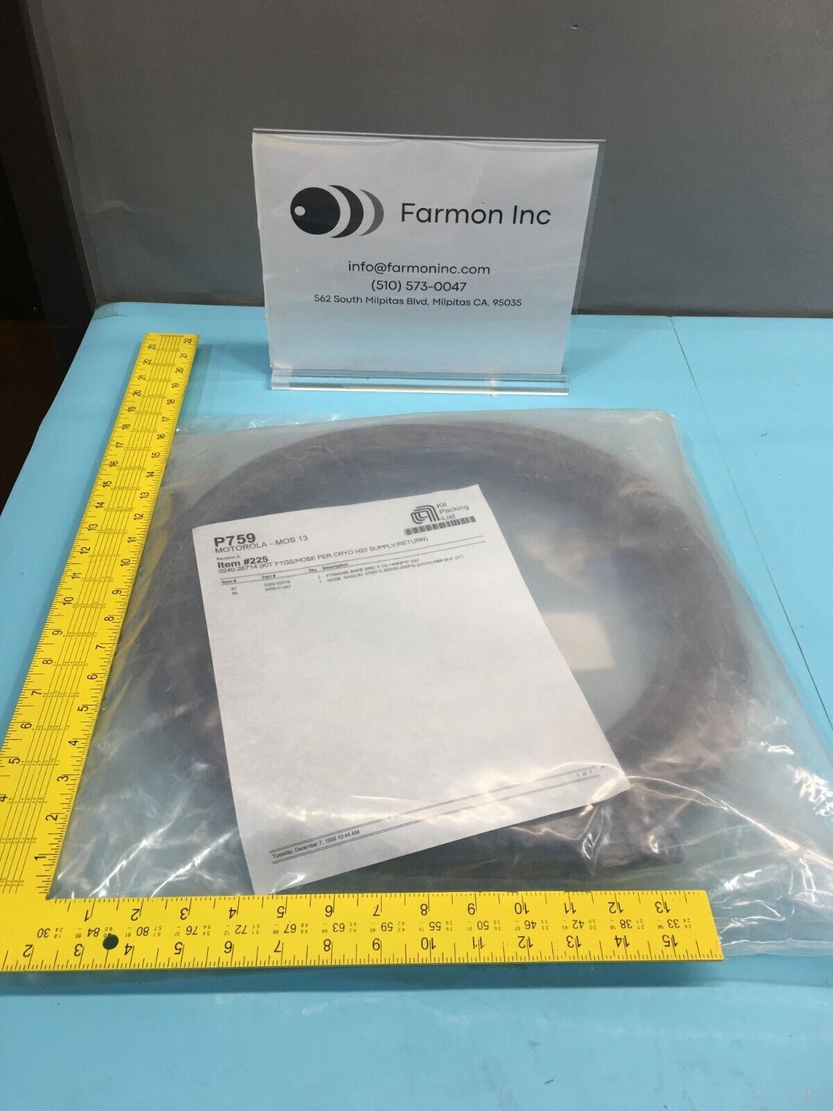 AMAT 0240-26714 KIT FITTINGS HOSE PER CRYO H20 SUPPLY, 3300-02518, 130968