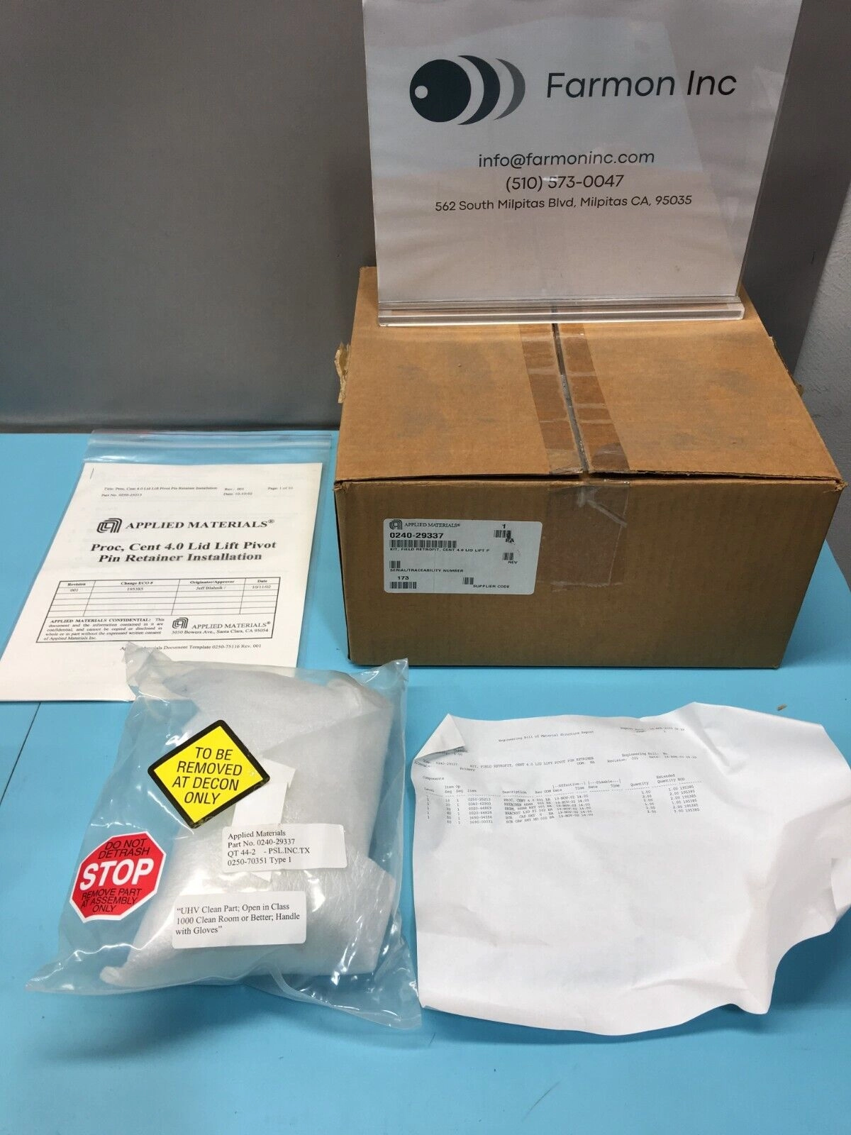 AMAT 0240-29337 Kit, Field Retrofit, CENT 4.0 Lid Lift P, 0240-29337, 144546