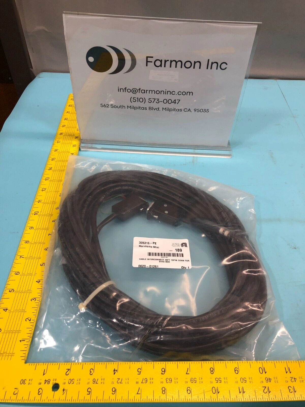 AMAT 0620-01261 CABLE, INTERCONNECT 40FT. 15PIN CONN, FOR DIAG BOX, 153147