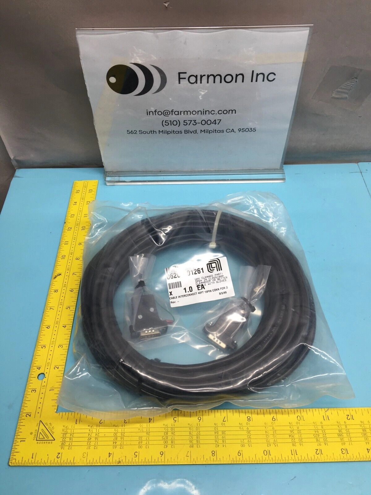 AMAT 0620-01261 CABLE, INTERCONNECT 40FT. 15PIN CONN, FOR DIAG BOX, 155792