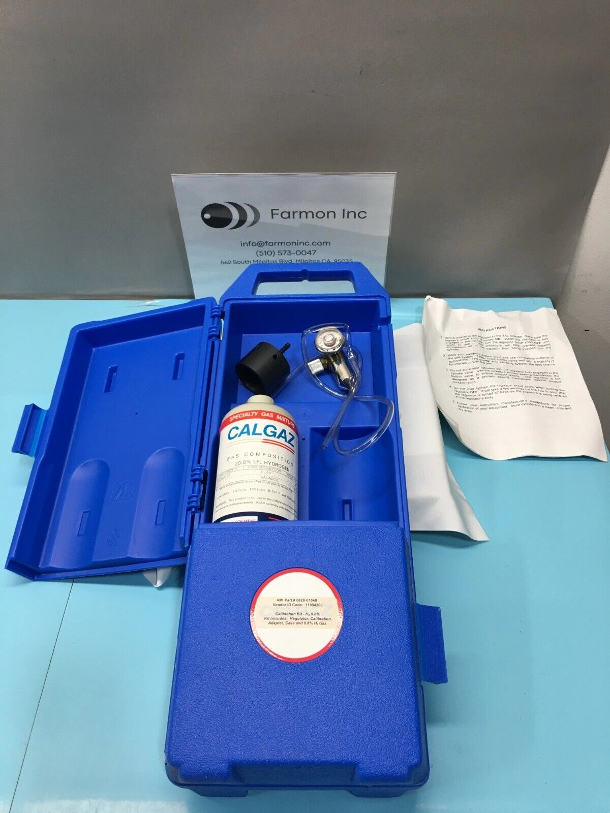 AMAT 0820-01040 Gas Box Kit, Det Calibration, H2 0.8%, Calgaz, 132958