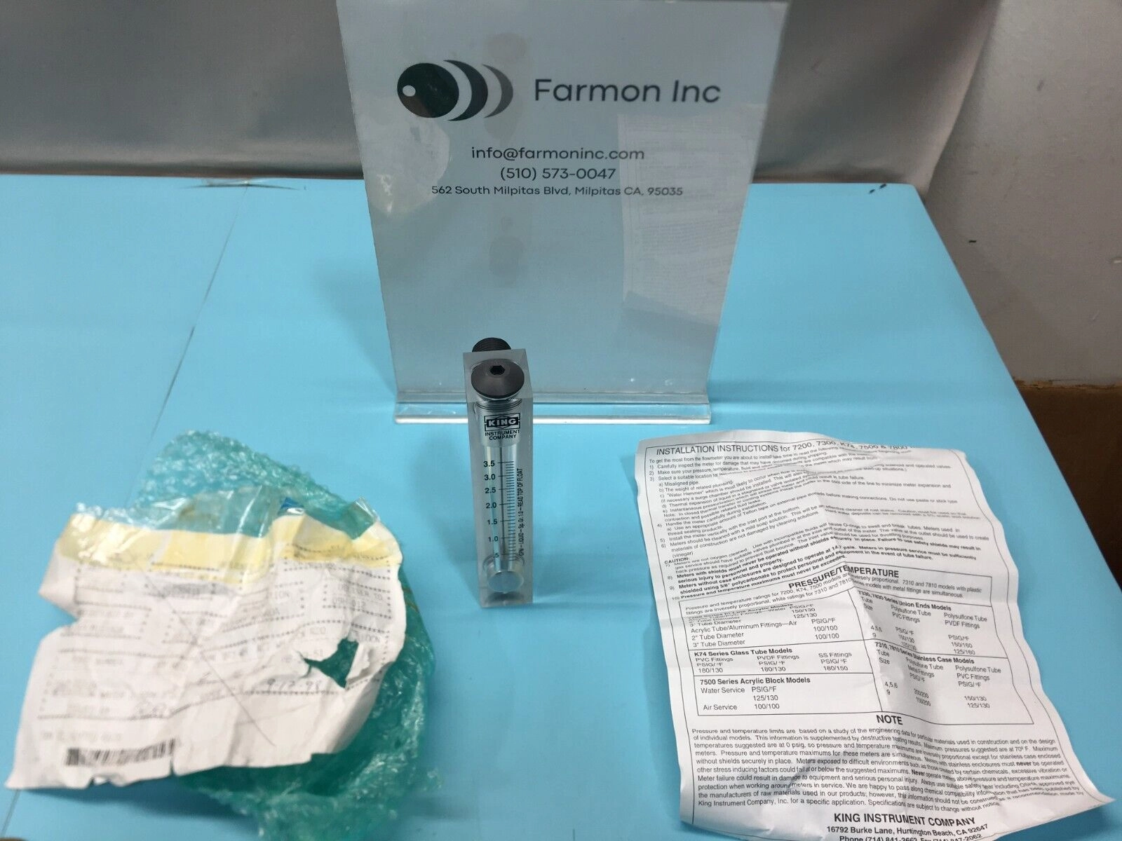 AMAT 1040-01108 METER FLOW WATER 3.5GPM 3"SCALE 1/4FPT-1, 178658