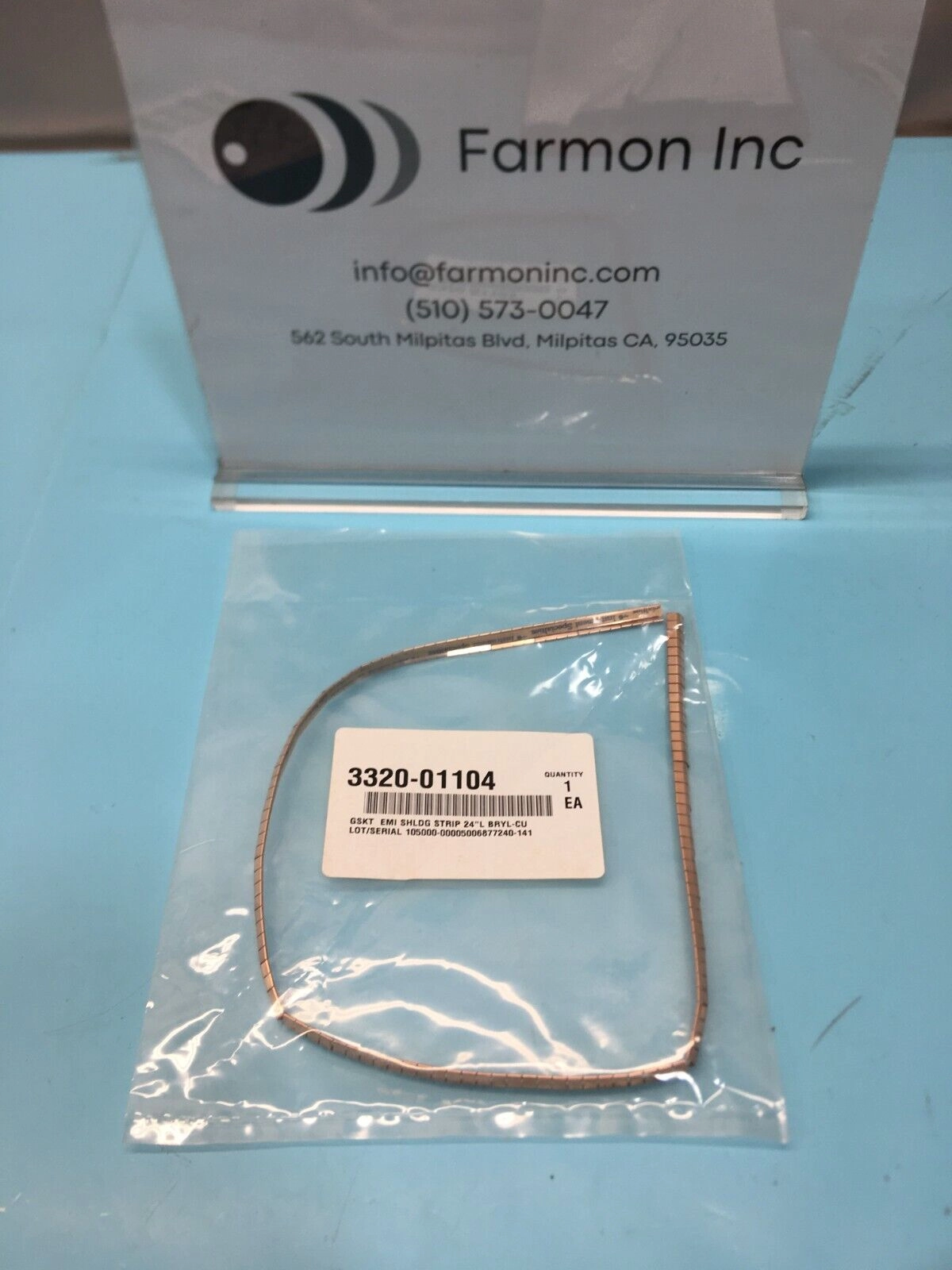 AMAT 3320-01104 GASKET, EMI SHIELD STRIP 24" L BRYL-CU, 172238