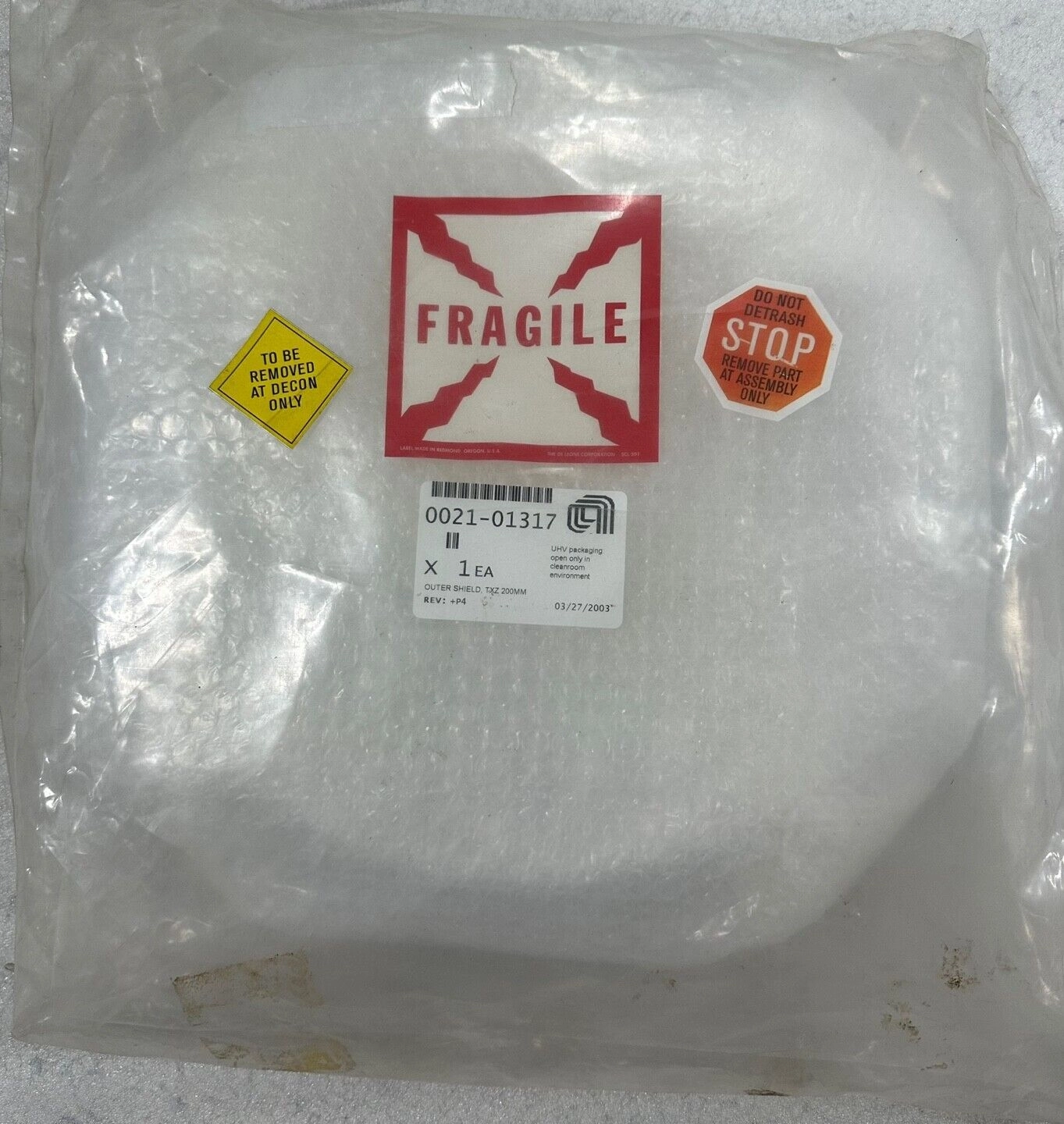 AMAT APPLIED MATERIALS 0021-01317 OUTER SHIELD, TXZ 200MM