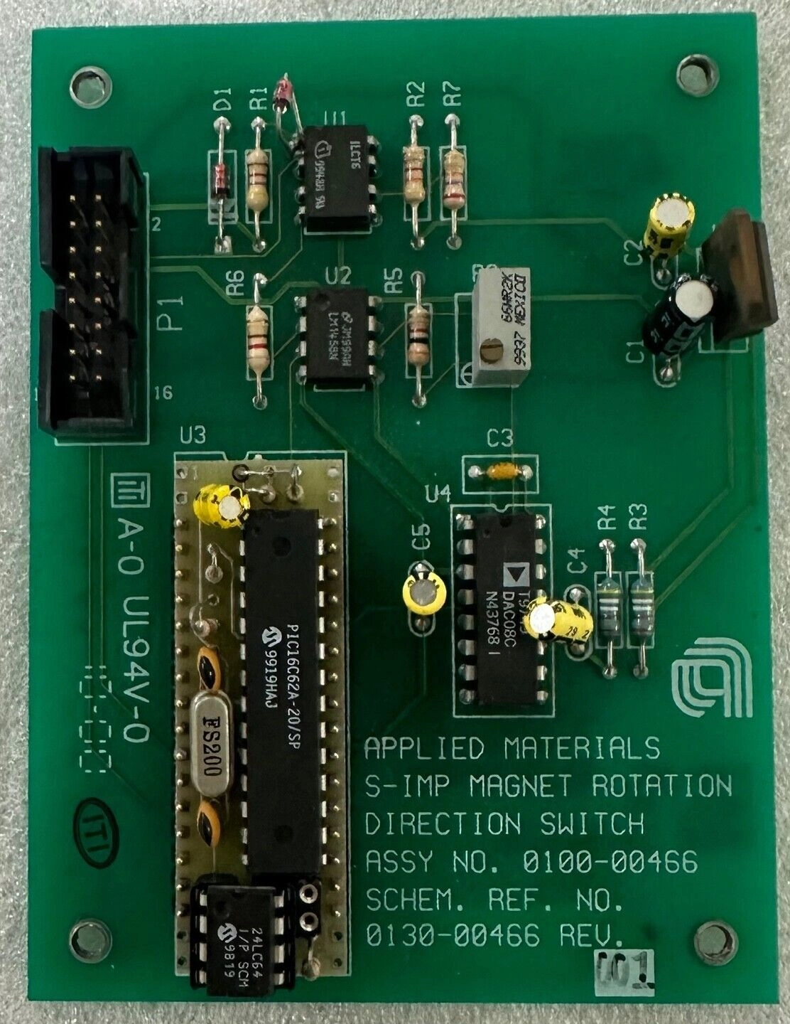 AMAT APPLIED MATERIALS 0100-00466 PCB Assy S-IMP Magnet Rotation Dir Switch