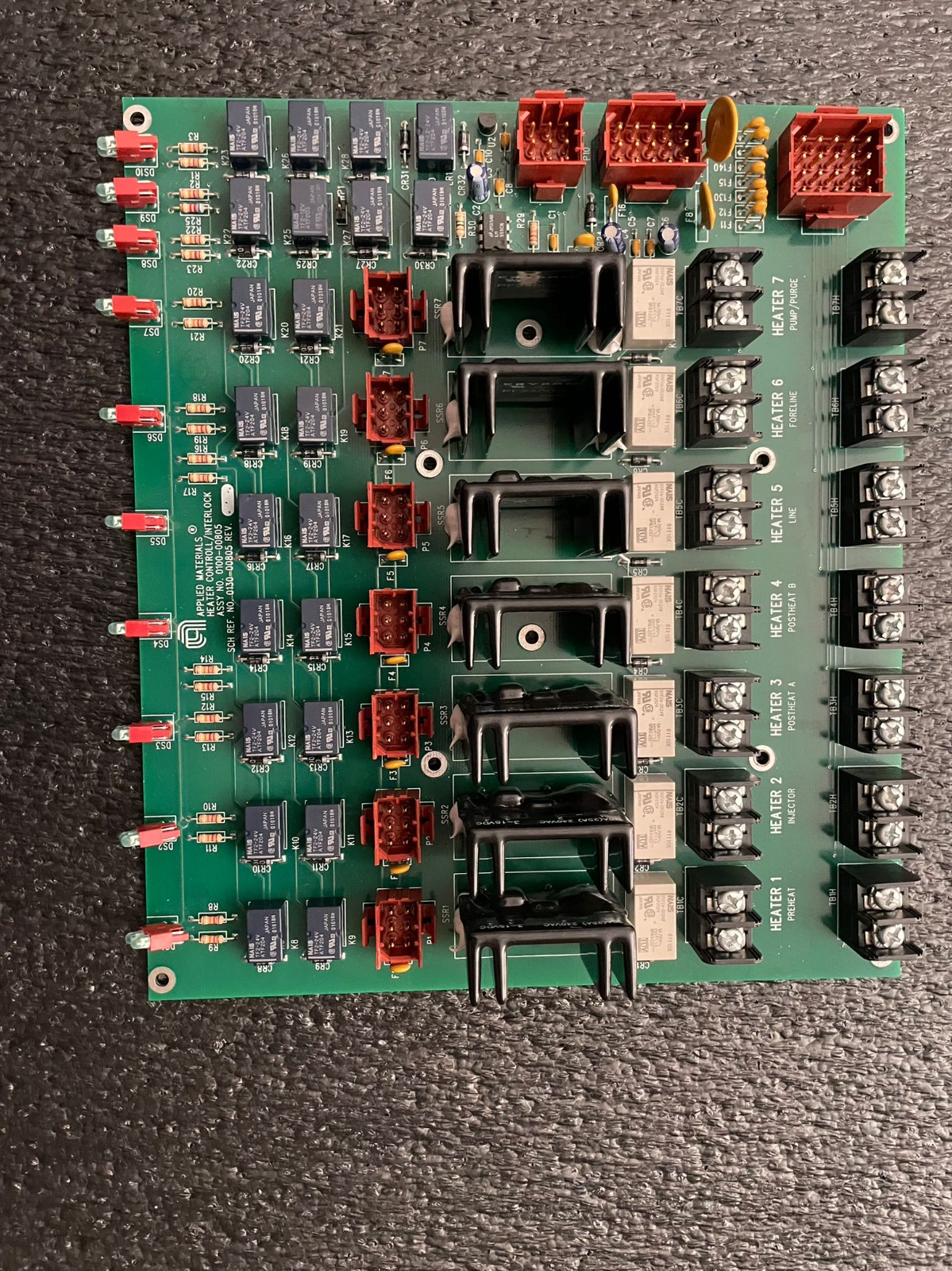 AMAT  APPLIED MATERIALS 0100-00805 HEATER CONTROL INTERLOK  PCBA