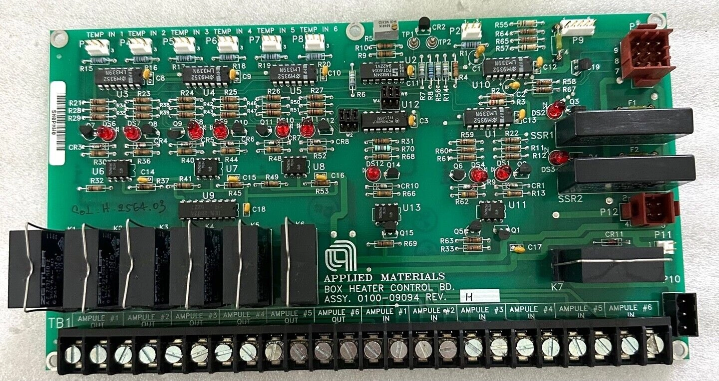 AMAT APPLIED MATERIALS 0100-09094 PCB ASSY TEOS BOX HEATER CONTROL