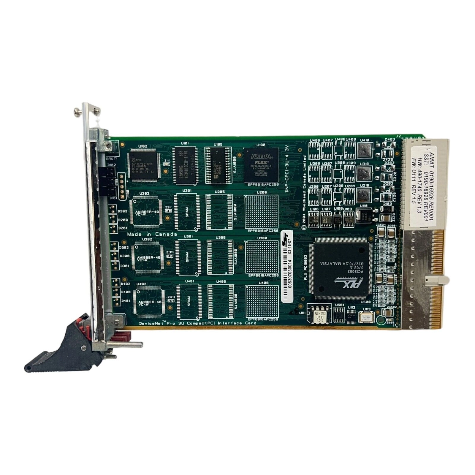 AMAT APPLIED MATERIALS 0190-16926 DEVICENET PRO 3U COMPACTPCI INTERFACE CARD