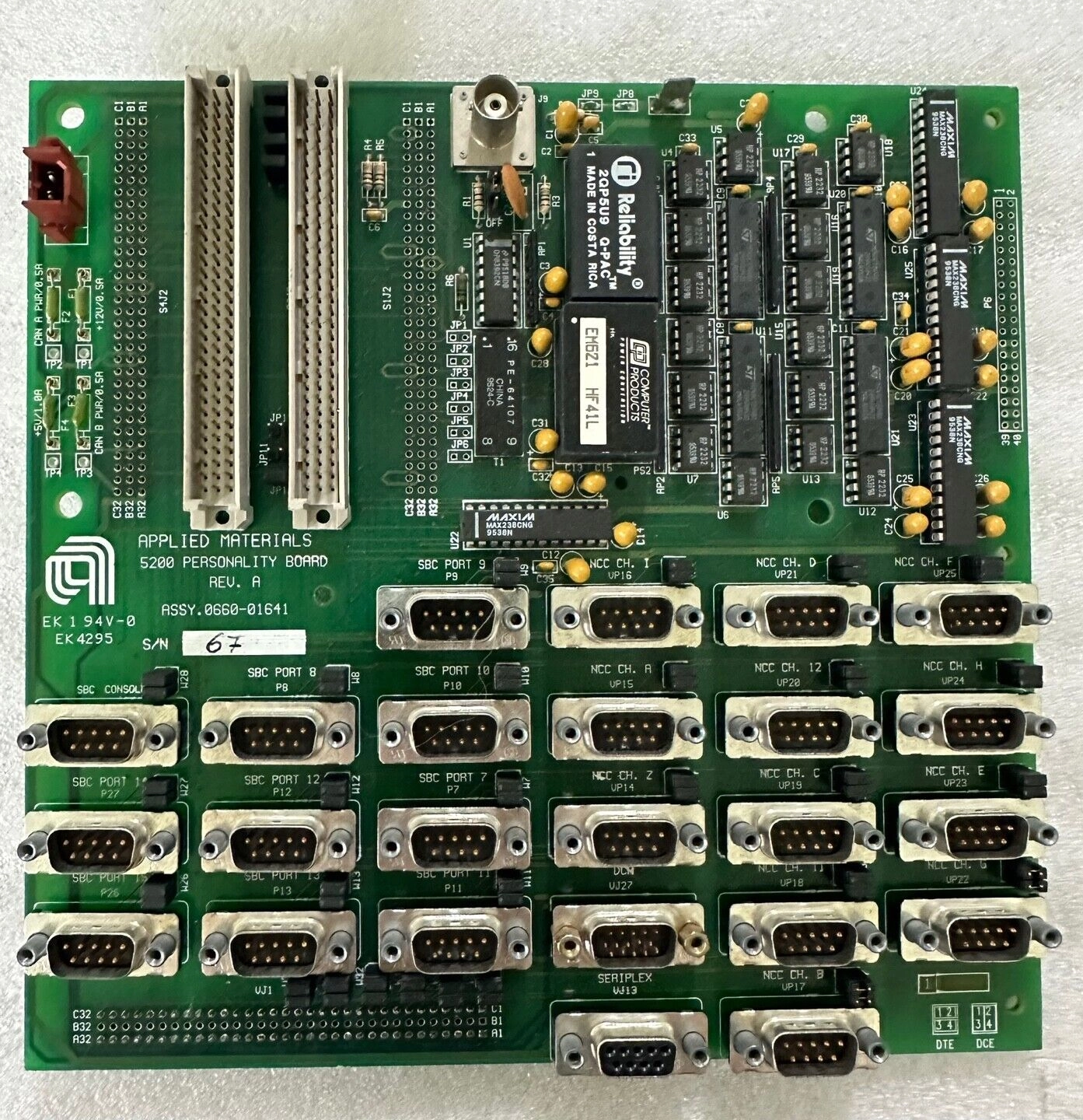 AMAT APPLIED MATERIALS 0660-01641, Card PCB, Personally GMS V36 CPU 5200