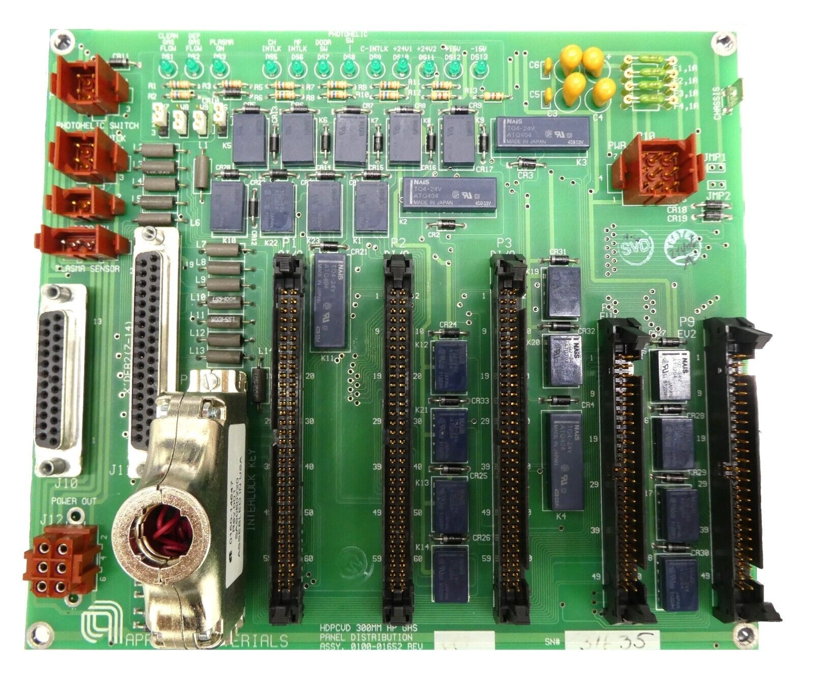 AMAT Applied Materials 0100-01652 HDPCVD 300MM AP Gas Panel PCB Working Spare