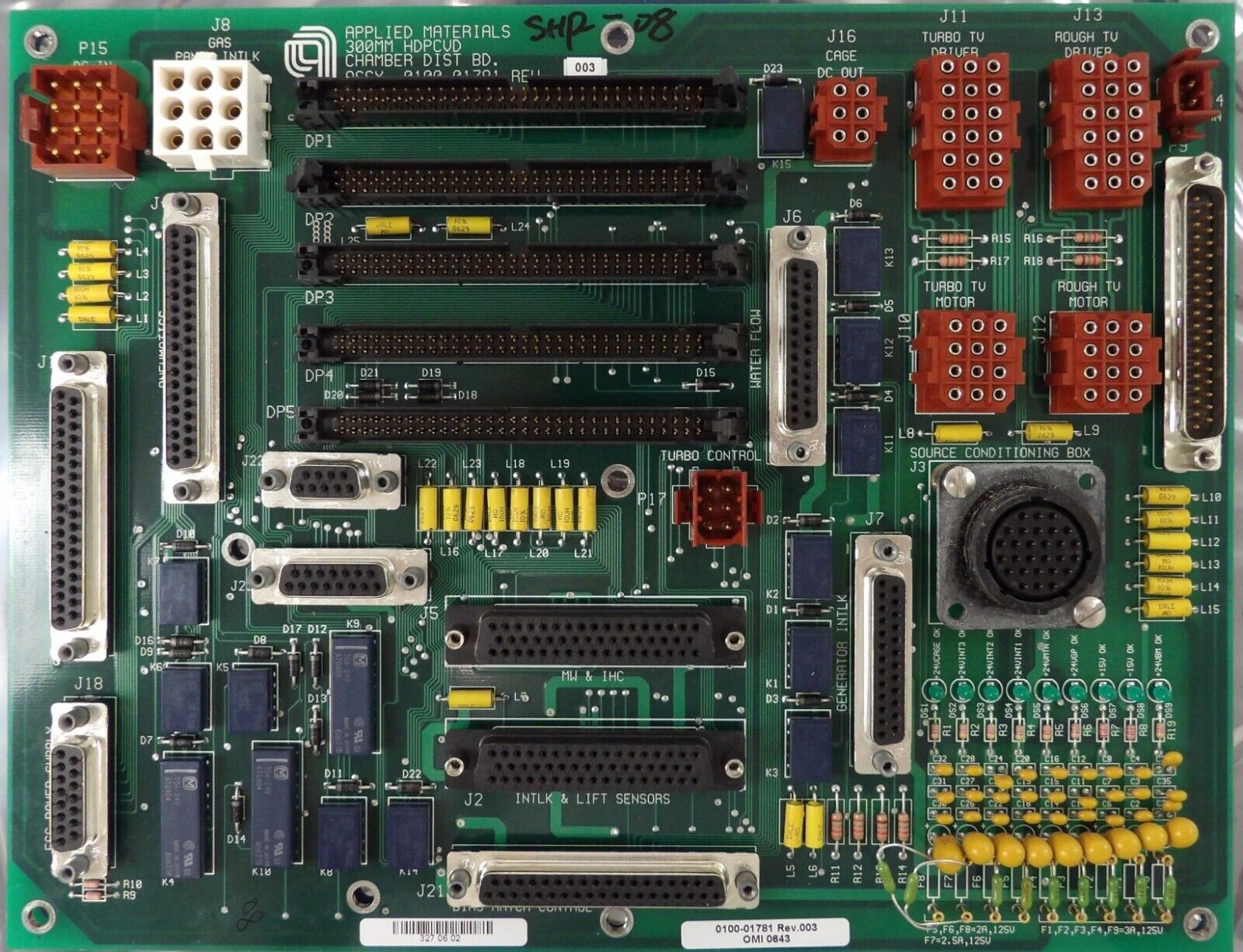 AMAT Applied Materials 0100-01781 300mm HDPCVD Chamber Dist. PCB Working