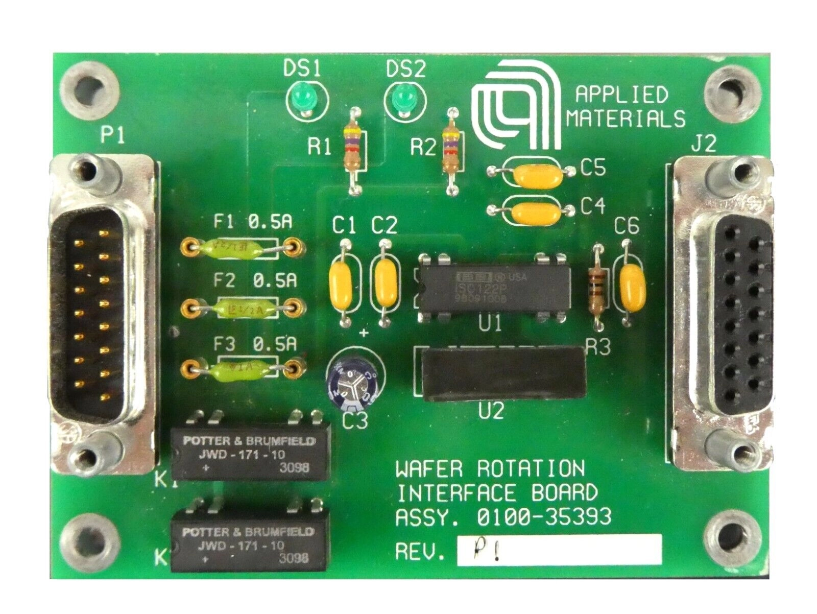 AMAT Applied Materials 0100-35393 Wafer Rotation Interface PCB Working Spare