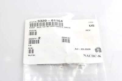 APPLIED MATERIALS AMAT 3320-01164 GSKT VCR 1/2 NI CONTOURED RNTR Qty 6