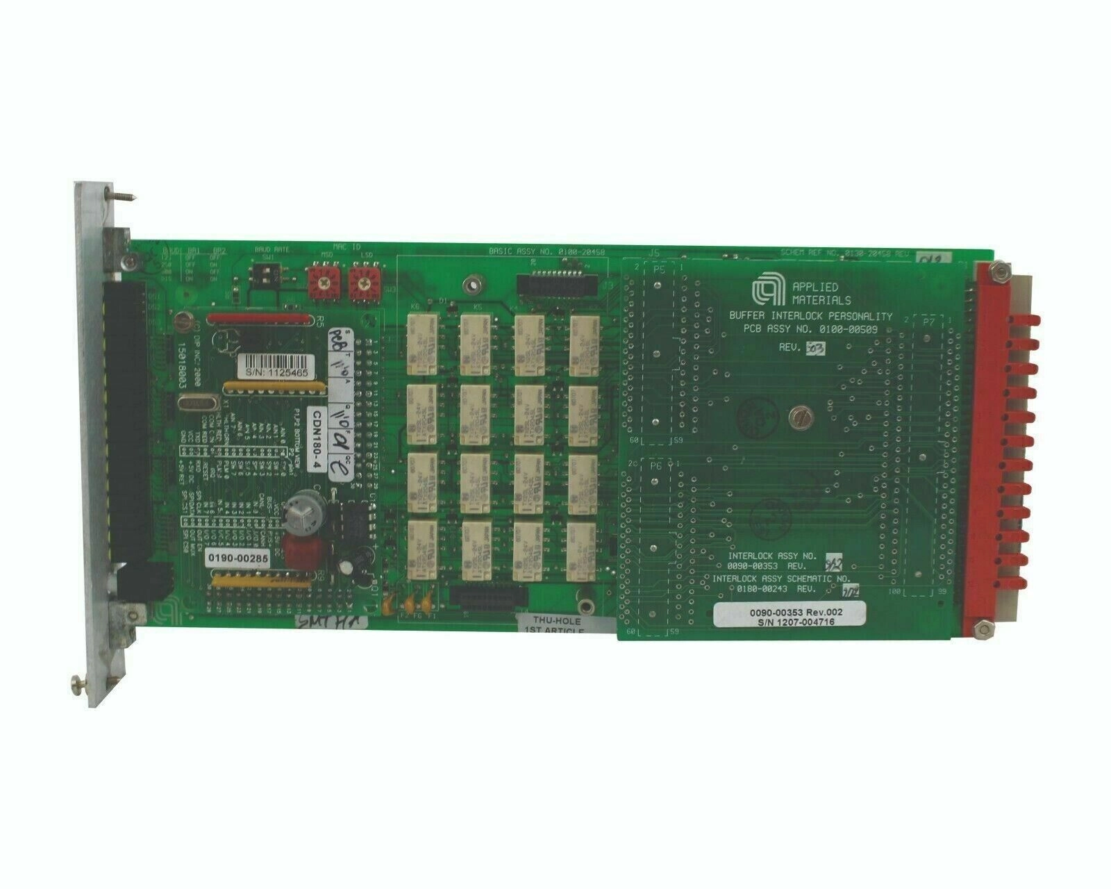 APPLIED MATERIALS AMAT INTERLOCK PERSONALITY PCB ASSY, 0100-00509