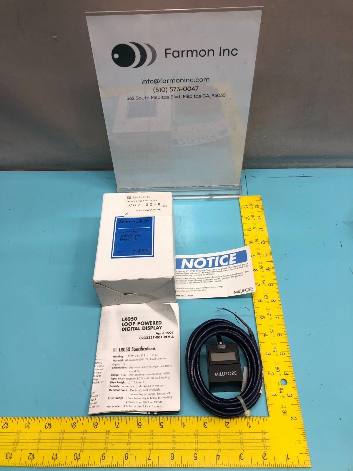 Applied Materials 0940-01031 IND XDCR 3.5DIGITAL 7-SEG-LCD 100PSI 24VDC, 178759