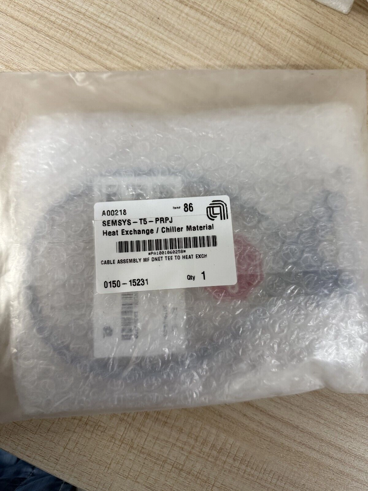 Applied Materials AMAT 0150-15231 CABLE ASSEMBLY MF DNET TEE TO HEAT EXCH,NEW