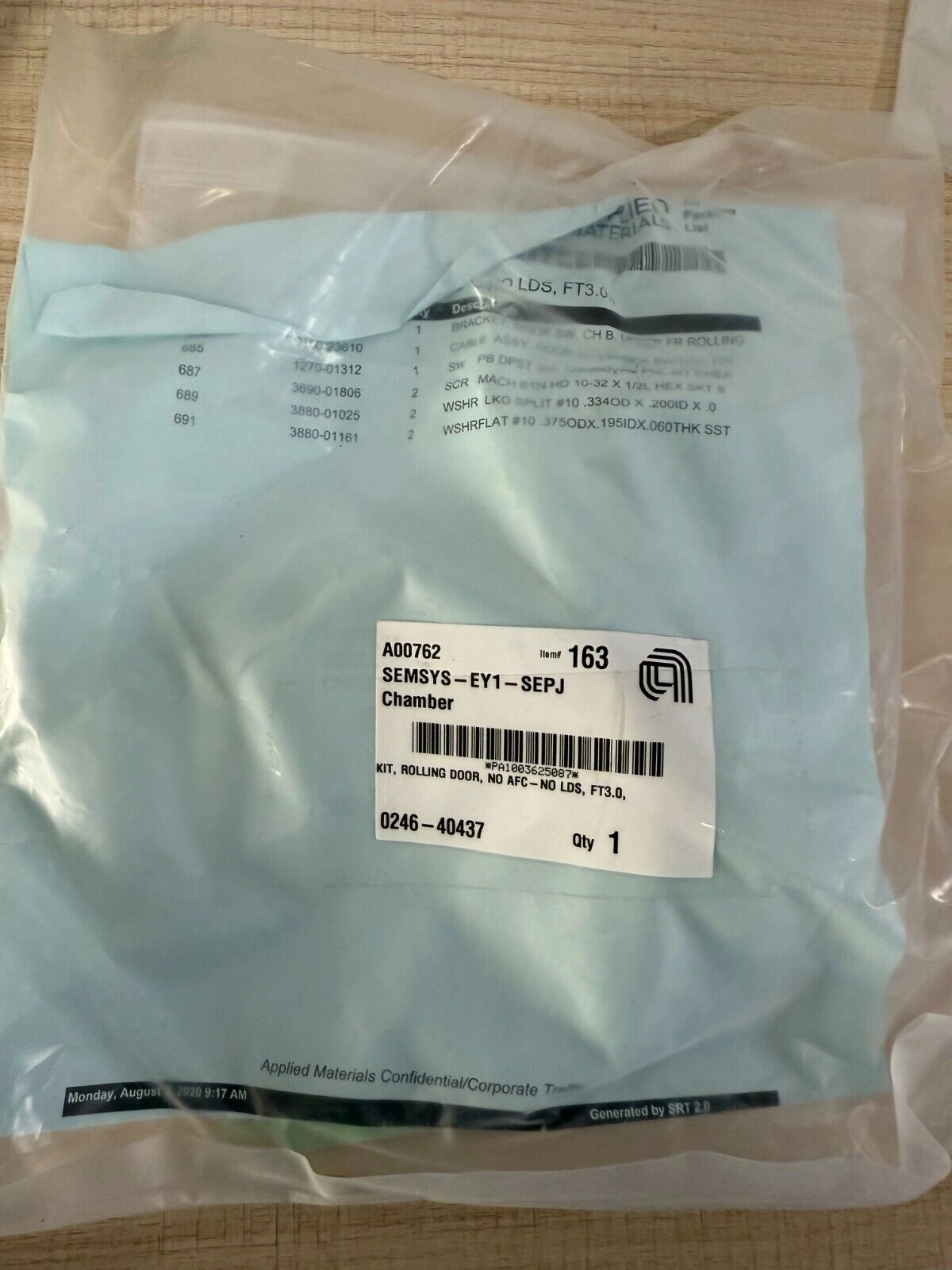 Applied Materials AMAT 0246-40437 KIT,ROLLING DOOR,NO AFC-NO LDS,FT3.0,NEW