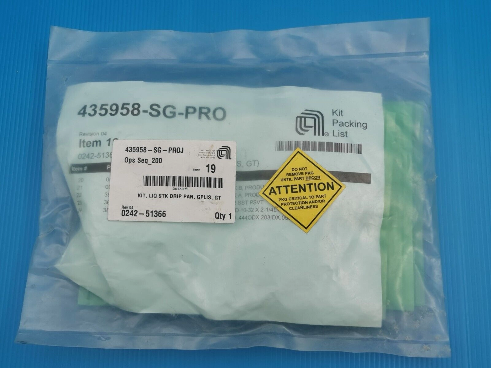 Applied materials AMAT 0242-51366 KIT LIQ STK DRIP PAN