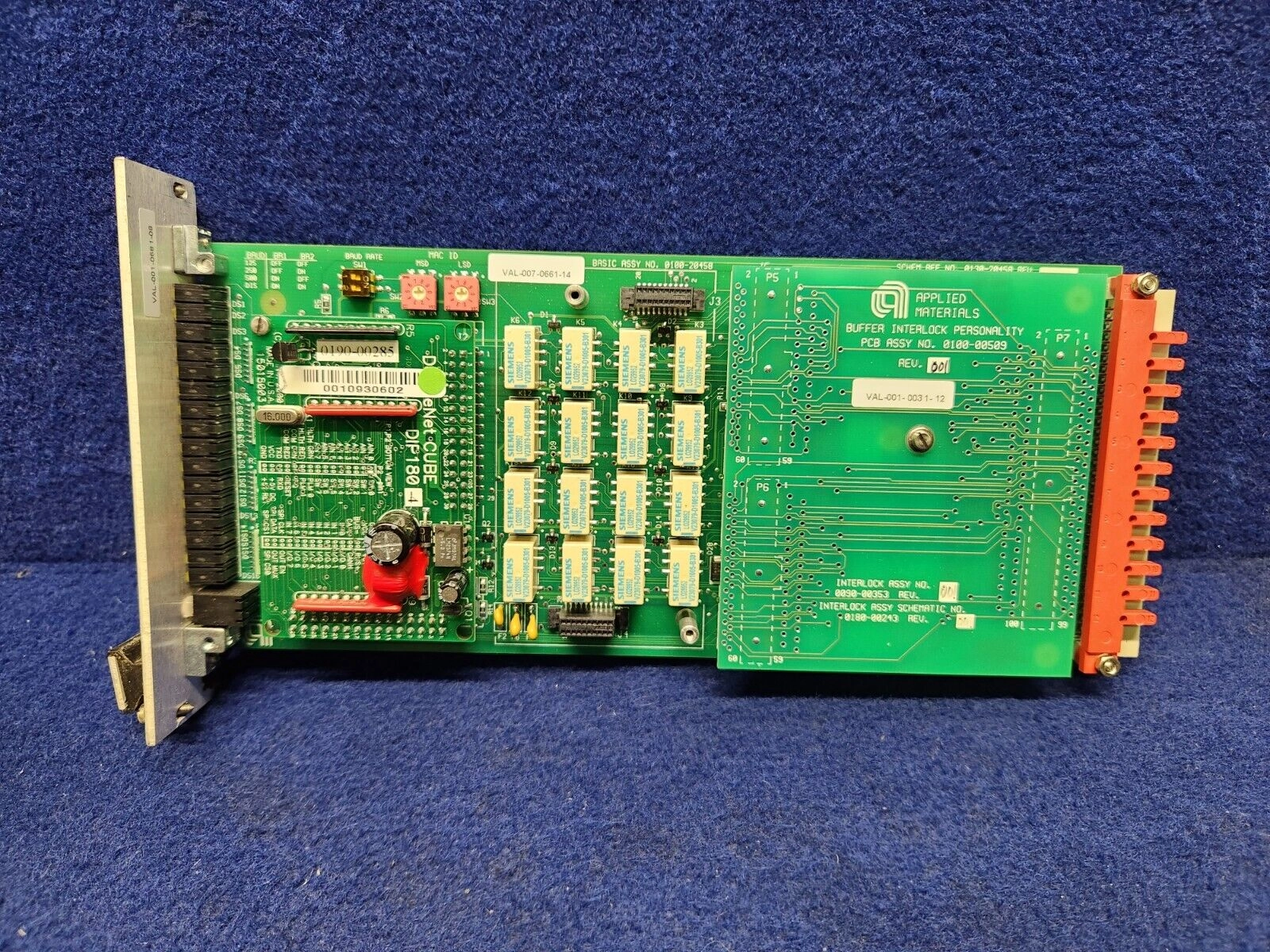 INTERLOCK PERSONALITY PCB ASSY, 0100-00509 SCHEMATIC AMAT 0090-00353