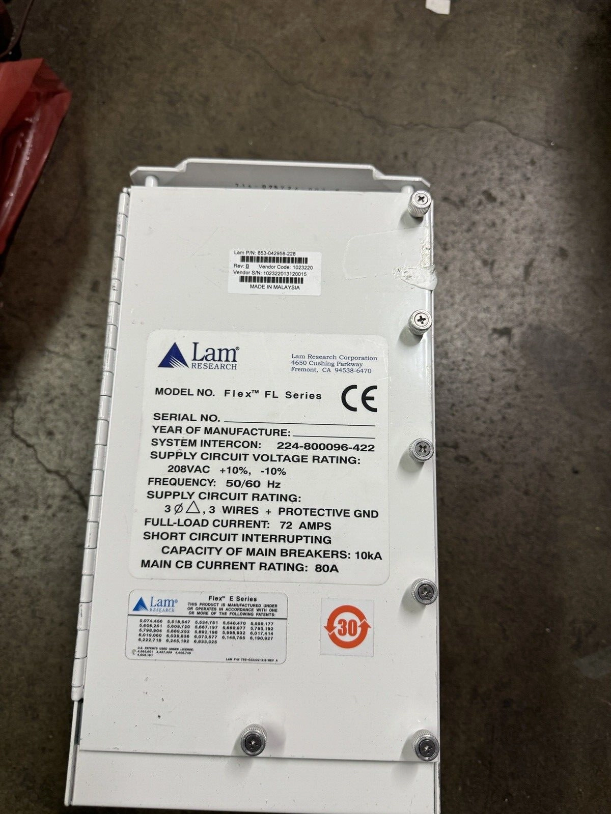 LAM RESEARCH VME BOX, FLEX FX SERIES  853-042958-228