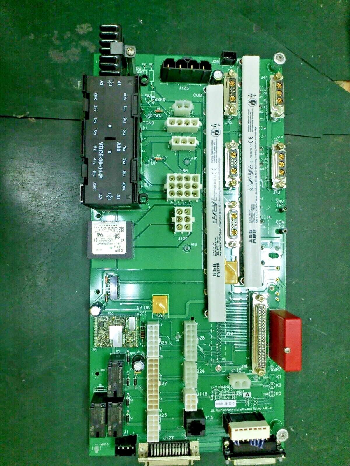 Lam Research 810-281670-001 Rev A PWR,TOP,LPB Board,missing one SSR8,Used,_97009