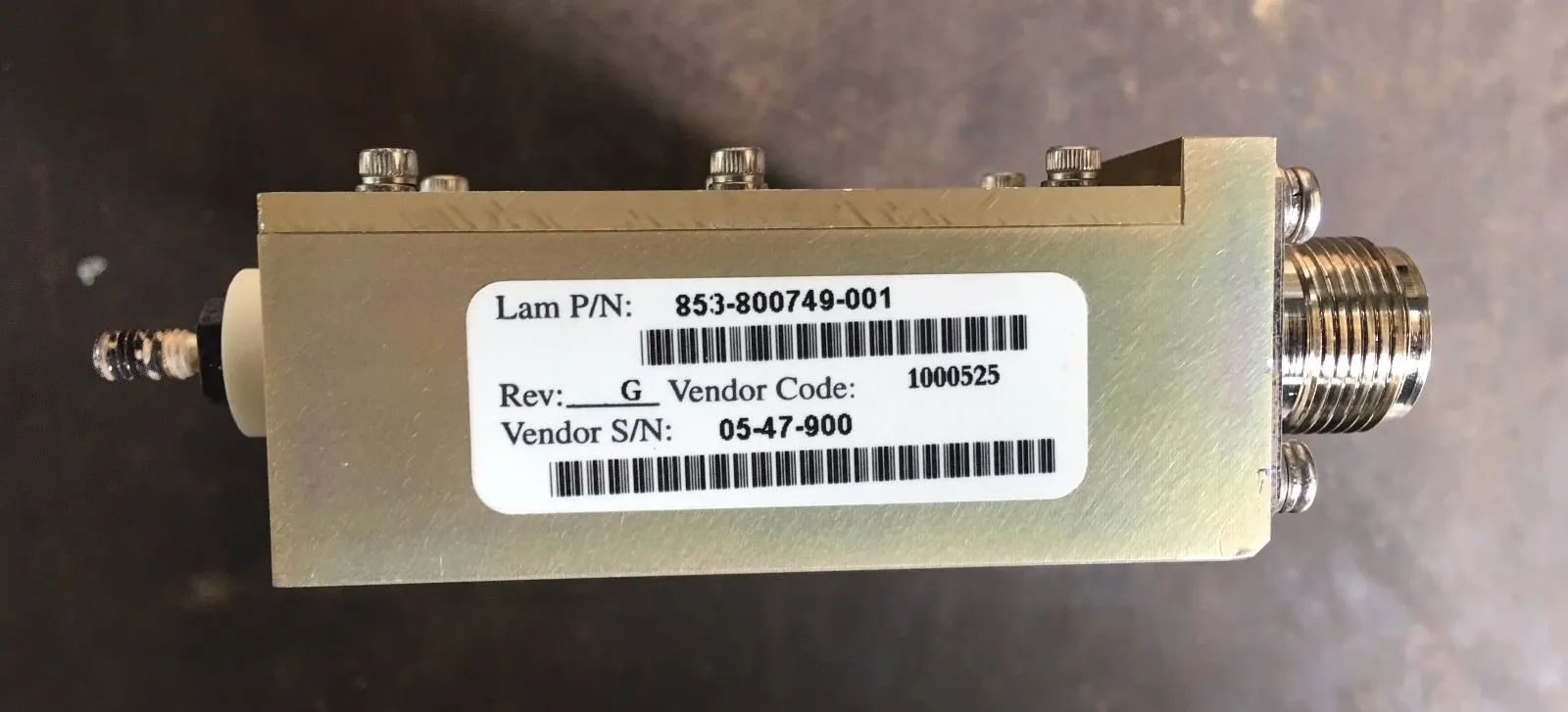 Lam Research P/N 853-800749-001