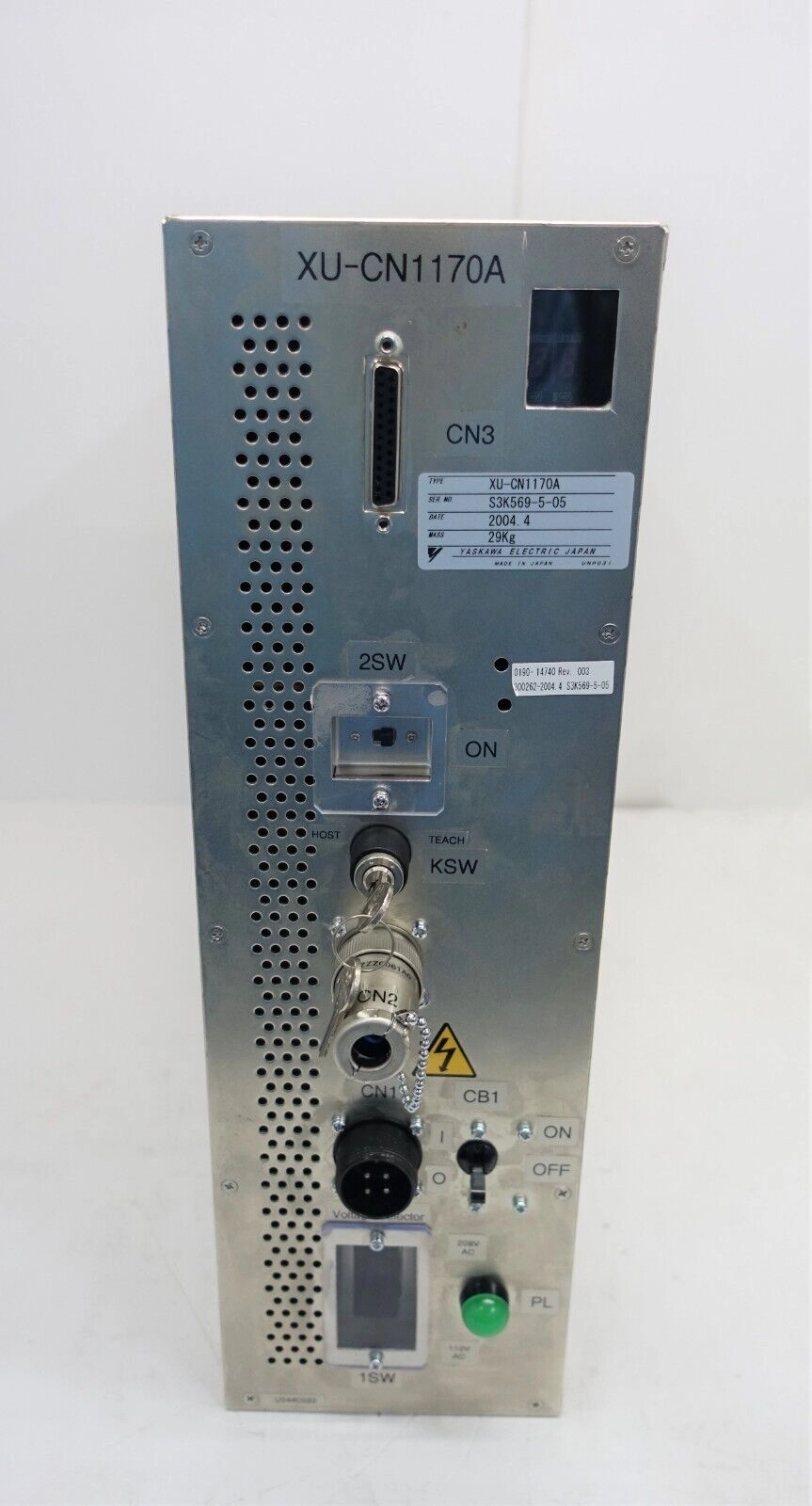 YASKAWA XU-CN1170A ROBOT CONTROLLER APPLIED MATERIALS 0190-14740 AMAT