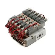 12 SMC SY114-5MOU Solenoid Valves on Bar Stock Manifold LAM 772-801282-001
