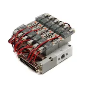 12 SMC SY114-5MOU Solenoid Valves on Bar Stock Manifold LAM 772-801282-001