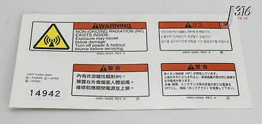 14942 APPLIED MATERIALS LABEL, WARNING, NON-IONIZING RADIATION (NEW) 0060-18004