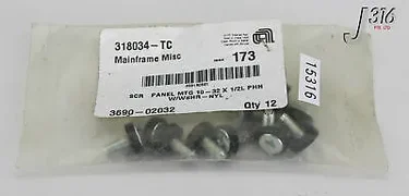 15316 APPLIED MATERIALS SCR PANEL MTG 10-32 X 1/2L PHH W/WSHR-NYL NEW 3690-02032