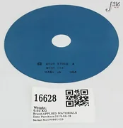 16628 APPLIED MATERIALS WAFER, ALUMINUM CALIBRATION, 150MM 0020-13350