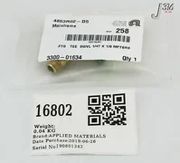 16802 APPLIED MATERIALS FTG TEE SWVL 1/4 T (NEW) 3300-01634